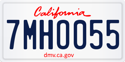 CA license plate 7MHO055