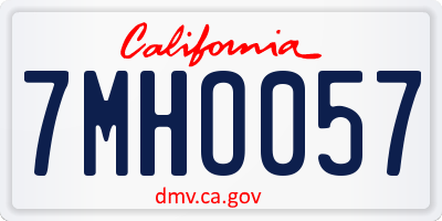 CA license plate 7MHO057
