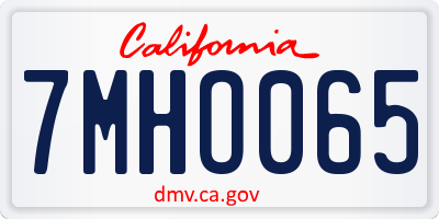 CA license plate 7MHO065