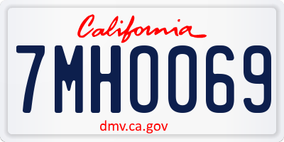 CA license plate 7MHO069