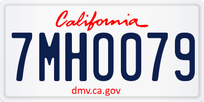 CA license plate 7MHO079