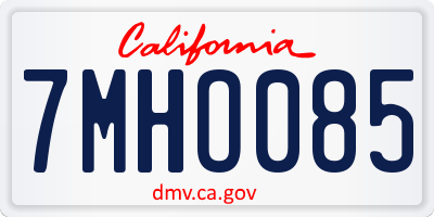 CA license plate 7MHO085