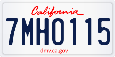 CA license plate 7MHO115