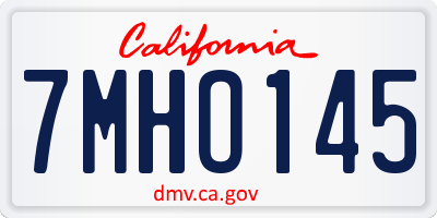 CA license plate 7MHO145