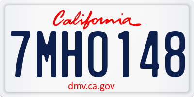CA license plate 7MHO148