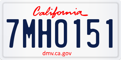 CA license plate 7MHO151