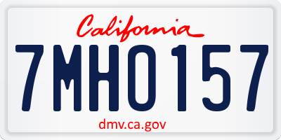 CA license plate 7MHO157