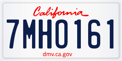 CA license plate 7MHO161