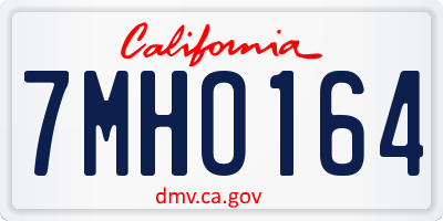 CA license plate 7MHO164