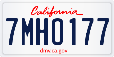 CA license plate 7MHO177
