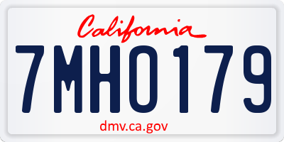 CA license plate 7MHO179