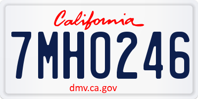 CA license plate 7MHO246