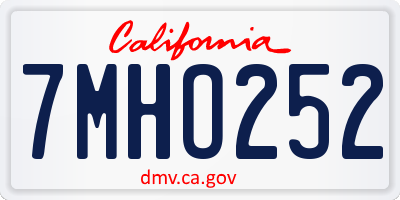 CA license plate 7MHO252