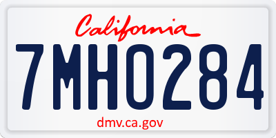 CA license plate 7MHO284