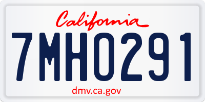 CA license plate 7MHO291
