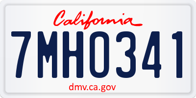 CA license plate 7MHO341