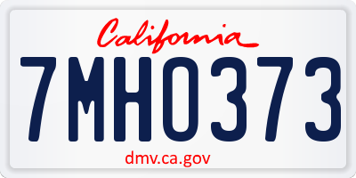 CA license plate 7MHO373