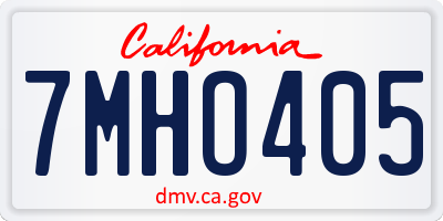 CA license plate 7MHO405