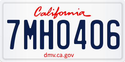 CA license plate 7MHO406