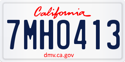 CA license plate 7MHO413