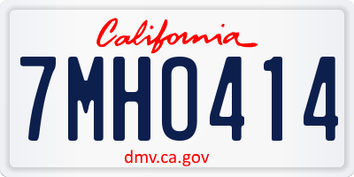 CA license plate 7MHO414