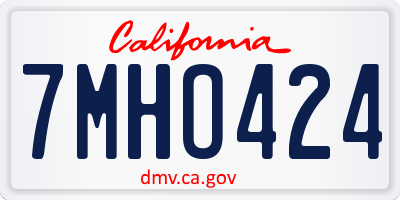 CA license plate 7MHO424