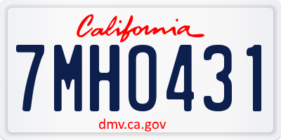 CA license plate 7MHO431
