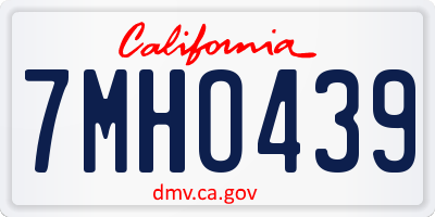 CA license plate 7MHO439