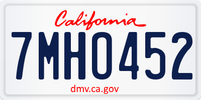 CA license plate 7MHO452
