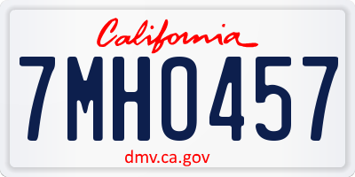 CA license plate 7MHO457