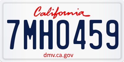 CA license plate 7MHO459