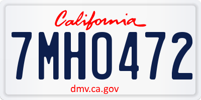 CA license plate 7MHO472