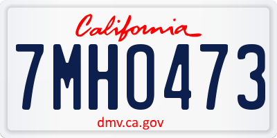 CA license plate 7MHO473
