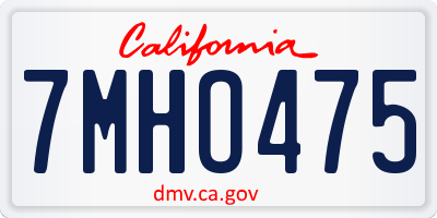 CA license plate 7MHO475