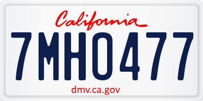 CA license plate 7MHO477