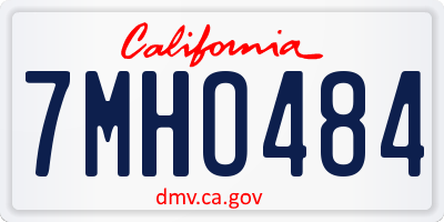 CA license plate 7MHO484