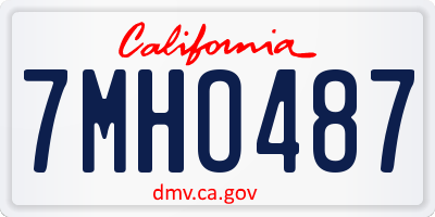 CA license plate 7MHO487