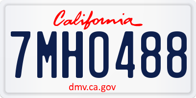 CA license plate 7MHO488