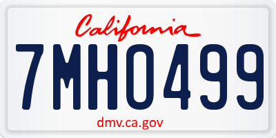 CA license plate 7MHO499