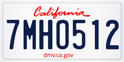 CA license plate 7MHO512