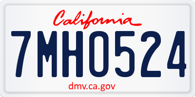 CA license plate 7MHO524