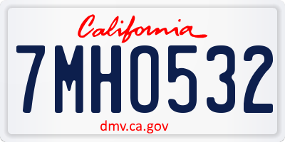 CA license plate 7MHO532