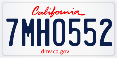 CA license plate 7MHO552