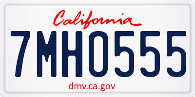 CA license plate 7MHO555