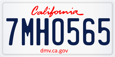 CA license plate 7MHO565