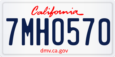 CA license plate 7MHO570