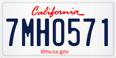CA license plate 7MHO571