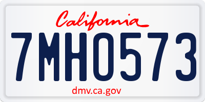 CA license plate 7MHO573