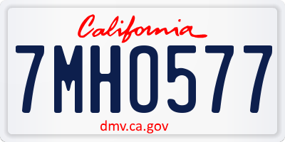 CA license plate 7MHO577