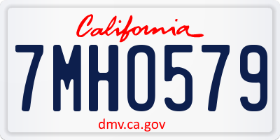 CA license plate 7MHO579